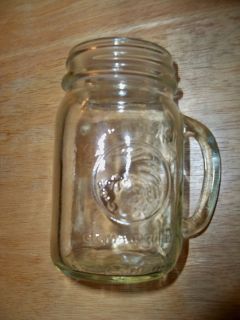 GOLDEN HARVEST DRINKING JAR, w/ GLASS HANDLE, 12 OUNCE
