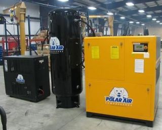 Polar Air 50 HP Rotary Screw Air Compressor w/ Dryer