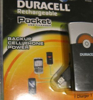 DURACELL RECHARGEABLE POCKET USB CHARGER BACKUS CELLPHONE POWER NEW