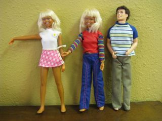 Kenner Dusty Dolls vintage with clothes and 1 Mattel male doll