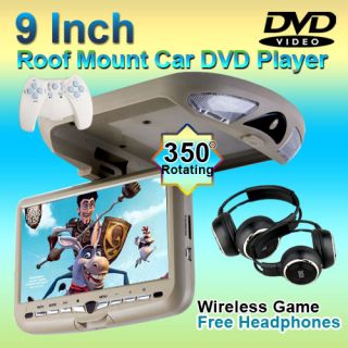 HOT Beige 9 Overhead LCD Car Stereo DVD CD Player 32 Bit Game IR 
