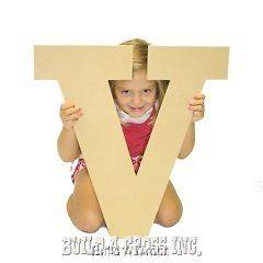Letters,Large,wood,Letter (V), 24tall, Unfinished Craft,Paintable