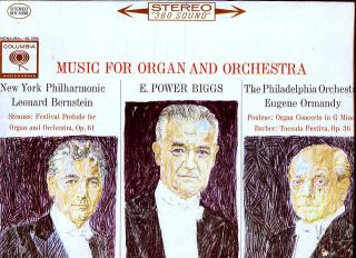 Columbia MS 6398 E. Power BIGGS organ Strauss Poulenc Barber BERNSTEIN 