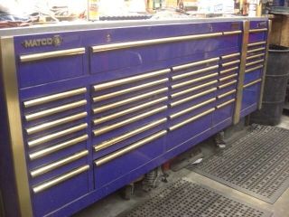 Matco 5 Bay Bank Tool Box Chest Blue Excellent Condition