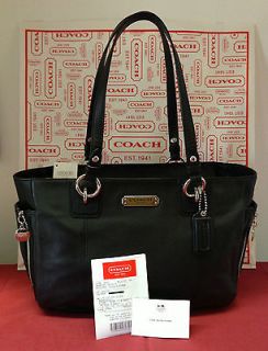 NWT ~ Coach #19252 Black Leather Medium Gallery Zip Tote Bag Purse 