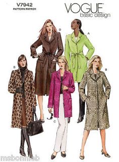   7942 Basic Design Lined Jacket & Coat   4 Views   Easy Sewing Pattern