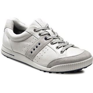 Mens Ecco Golf Street Golf Shoes Concrete White *New In Box*