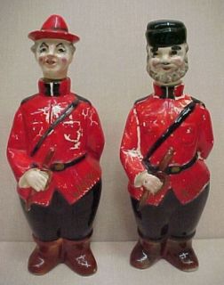 TWO RARE OLD RCMP MOUNTIE WHISKEY DECANTERS CANADA