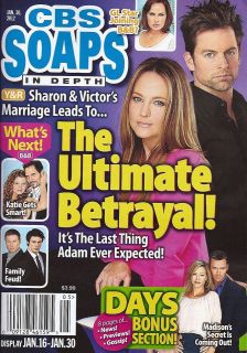 Sharon Case, Michael Muhney, January 30, 2012 CBS Soaps in Depth 
