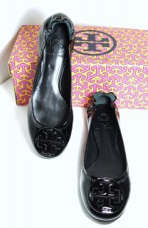 Tory Burch Reva Black Patent Ballet Flats shoes 5 to 11
