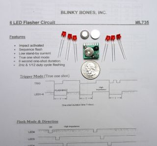Electronic Hobby Kit 6 LED Flasher Circuit, LED flasher