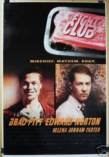   CLUB Original 27X40 A VERSION Movie Poster BRAD PITT EDWARD NORTON