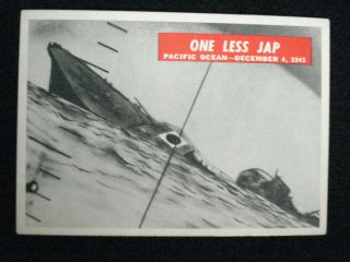 1965 MILITARY TRADING CARD No. 34 WORLD WAR II BULLETIN  ONE LESS 