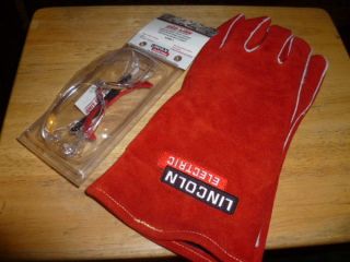 NEW LINCOLN ELECTRIC LG PAIR LEATHER WELDING GLOVES AND SAFETY 