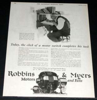   PRINT AD, ROBBINS & MYERS ELECTRIC MOTORS, FANS, UP TO 150 HP