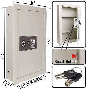 Wall Electronic Safe Large Gun Secure New Digital Cash Jewelry 0.8 