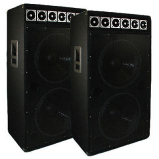 Dual 15 Podium Pro Audio Band PA DJ Speakers Pair New 15DJD