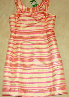 Lilly Pulitzer Elias Dress Hotty Pink Glitzy Stripe Size 6 New With 