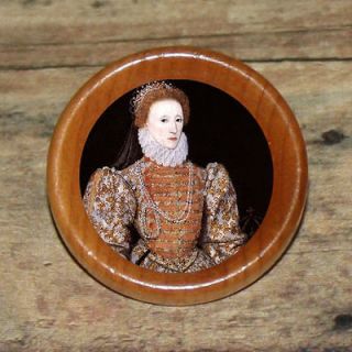 Portrait Red Gown Tudor QUEEN ELIZABETH I Art Tie Tack or Ring or 