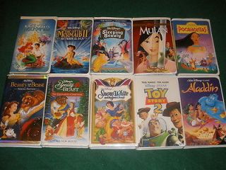 Lot of 10~Disney Classic VHS Videos Featuring Disney Princesses~Ariel 