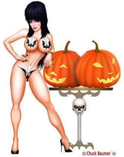 Sexy fridge magnet Elvira Great Pumpkins pin up art