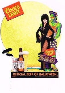 1993 Coors Light Elvira Beer of Halloween Mali Boo Beach 9x8 Table 