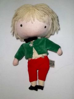   WALSH ANGLUND Plush CHRISTMAS BOY Pocket Doll Blonde Red Green Suit