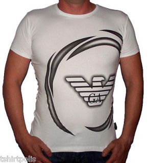 White Emporio Armani Designer Mens tight fit Muscle T shirt sz L