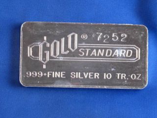 Engelhard Gold Standard .999 Fine Silver 10 troy ounce struck ingot 
