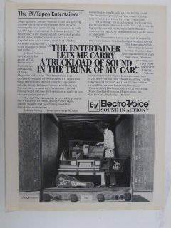 retro magazine advert 1983 EV tapco entertainer