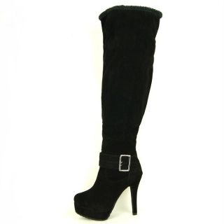 Womens Over The Knee / Knee High Platform Boots with Fur Trim 