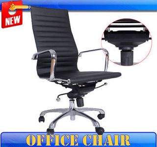   PU Leather Office Chair High Back Computer Task Desk Conference Black
