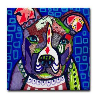 American Pit bull Terrier Art Tile   Ceramic Coaster Tile   Pitbull 