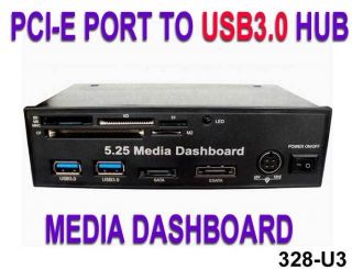   Panel PCI E To USB3.0 2 port HUB USB2.0 Card Reader+SATA+eSATA+POWER