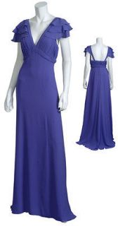 ESCADA COUTURE Enchanting Amethyst Pleated Evening Formal Gown Dress 
