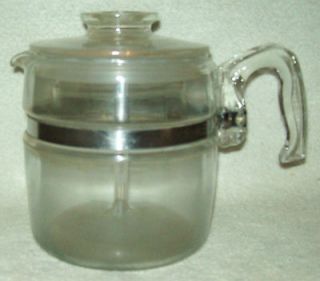 Vintage Pyrex Flameware 6 Cup Coffee Pot Percolator 7756 B Stove Top