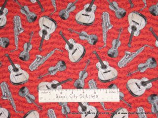 Love Lucy Desi Fred Ethel Music Guitar Fabric BTY