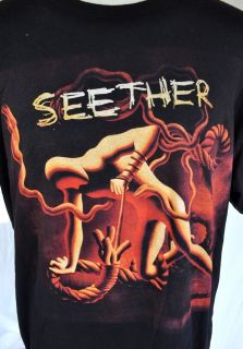 Seether USA 2011 Concert Tour T shirt 2XL Strings Fray Album Art Metal