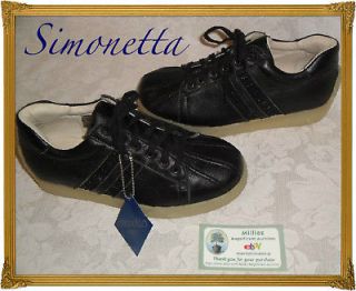 SIMONETTA*ITAL​IAN DESIGNER BLACK LEATHER SPARKLE SHOES*EXCELLEN​T 