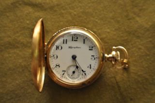 14k Gold Vintage Hampden Ladies Pocket Watch #6