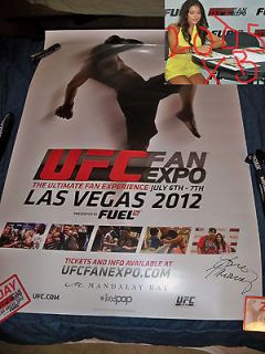   Celeste signed EXCLUSIVE UFC FAN EXPO 2012 poster with PROOF UFC 148