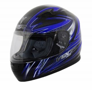 Vega Razor Blue Graphic Mach 2.0 Jr Youth Full Face Helmet