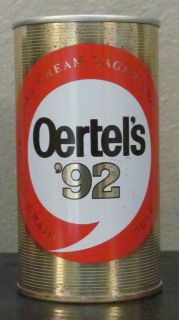 Oertels 92 Beer Can Pull Tab 12oz SS Louisville Kentucky WOW NICE