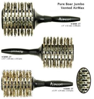 Set of 3 Pure Boar GIANT Vented AirMax Hair Brushes