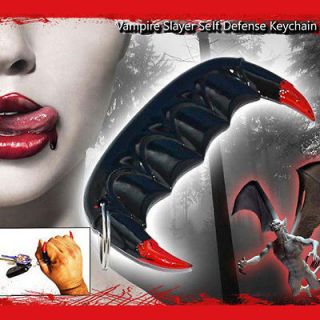   Slayer TEETH   Self Defense Keychain   Black w/Red Fangs   39 BK