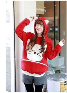 Japan big sale womens girls lovely cute zip up cat ear hoodie winter 