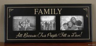 FAMILY ALL BECAUSE TWO PEOPLE FELL LOVE PHOTO FRAME Primitive Country 