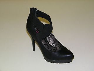 Dollhouse Black Spike Heel Stilettos with Ankle Straps Womens Size 7