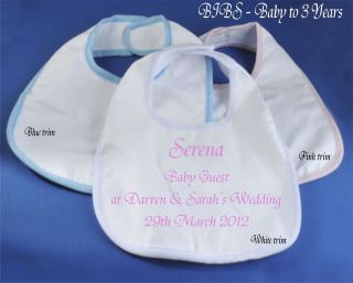 Personalised Baby Bib Ideal for Baby Wedding Guests from 0 3 years 