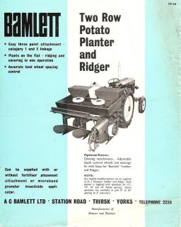 Farm Implement Brochure   Bamlett   Potato Planter Ridger   Thirsk (UK 